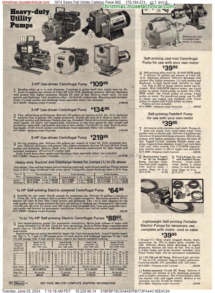 1974 Sears Fall Winter Catalog, Page 982