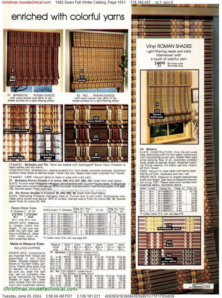 1982 Sears Fall Winter Catalog, Page 1551
