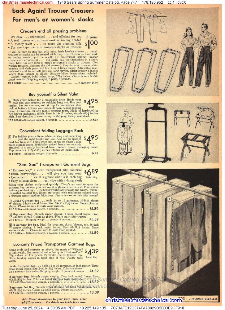 1946 Sears Spring Summer Catalog, Page 747