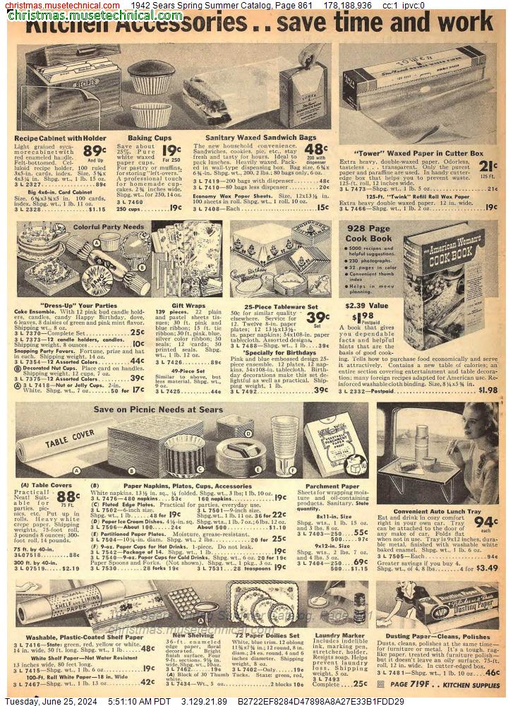 1942 Sears Spring Summer Catalog, Page 861