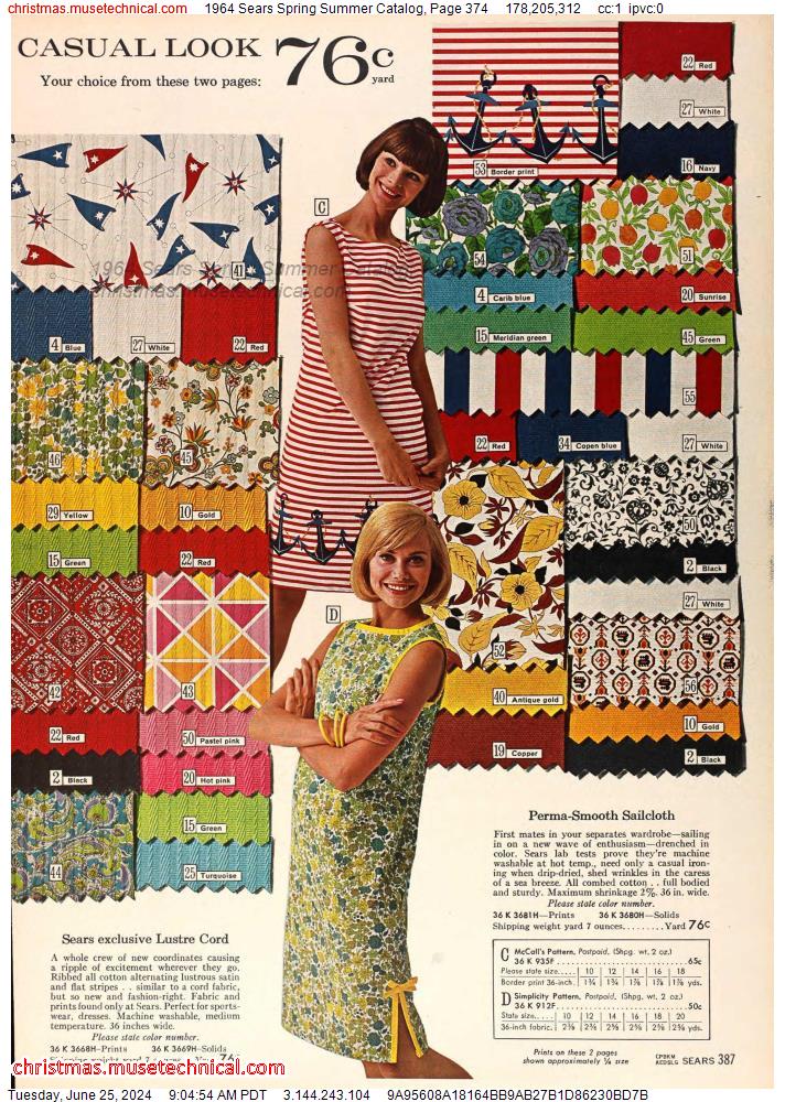 1964 Sears Spring Summer Catalog, Page 374