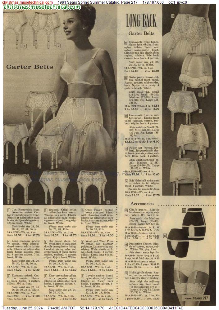 1961 Sears Spring Summer Catalog, Page 217