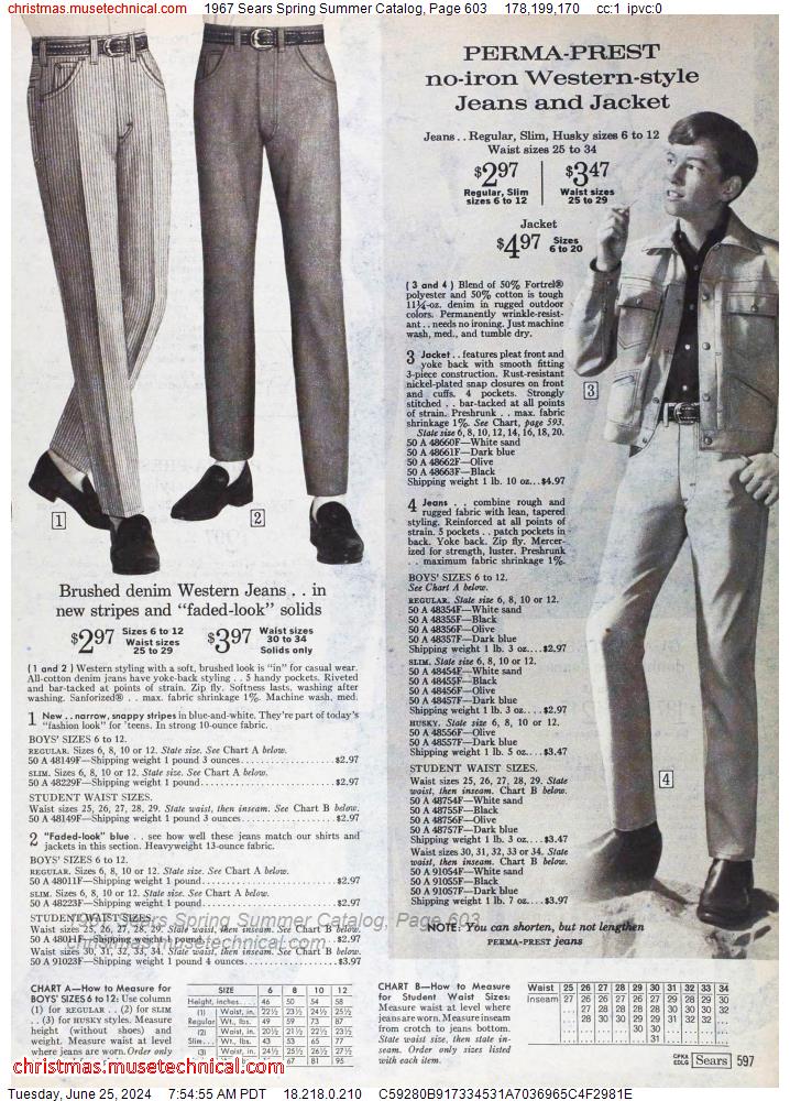 1967 Sears Spring Summer Catalog, Page 603