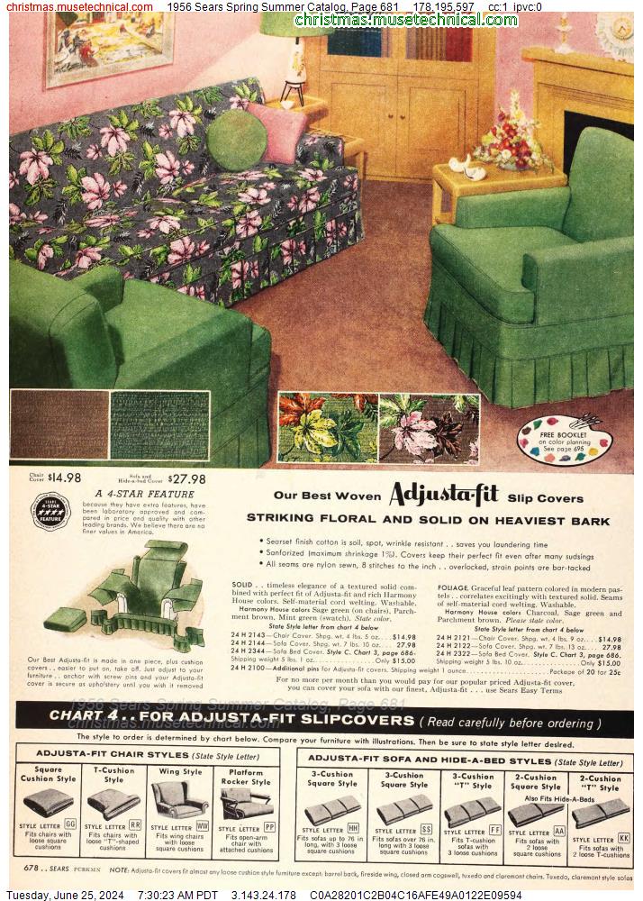 1956 Sears Spring Summer Catalog, Page 681