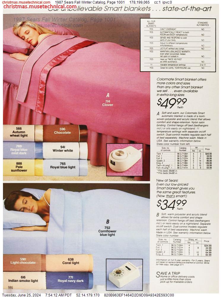 1987 Sears Fall Winter Catalog, Page 1001