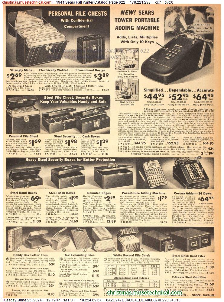 1941 Sears Fall Winter Catalog, Page 622