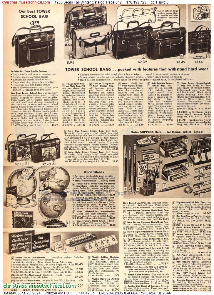 1955 Sears Fall Winter Catalog, Page 642