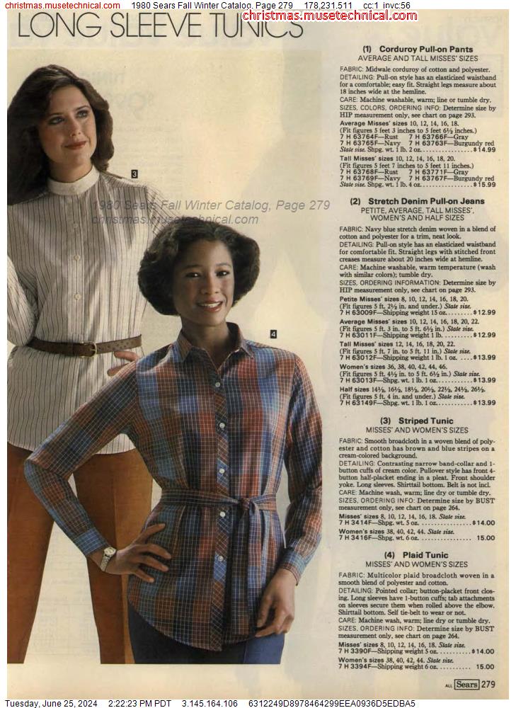 1980 Sears Fall Winter Catalog, Page 279
