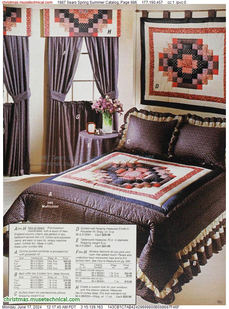 1987 Sears Spring Summer Catalog, Page 986