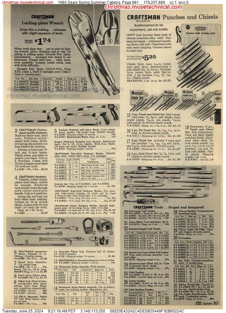 1965 Sears Spring Summer Catalog, Page 861