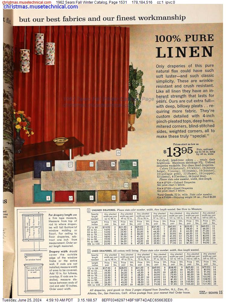 1962 Sears Fall Winter Catalog, Page 1531