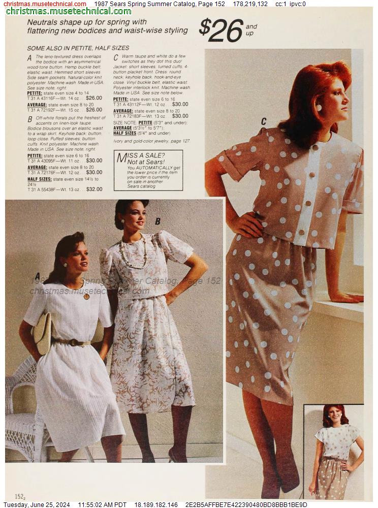 1987 Sears Spring Summer Catalog, Page 152