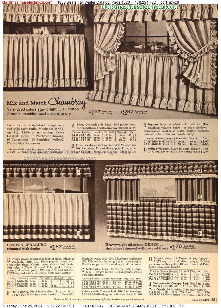 1963 Sears Fall Winter Catalog, Page 1620