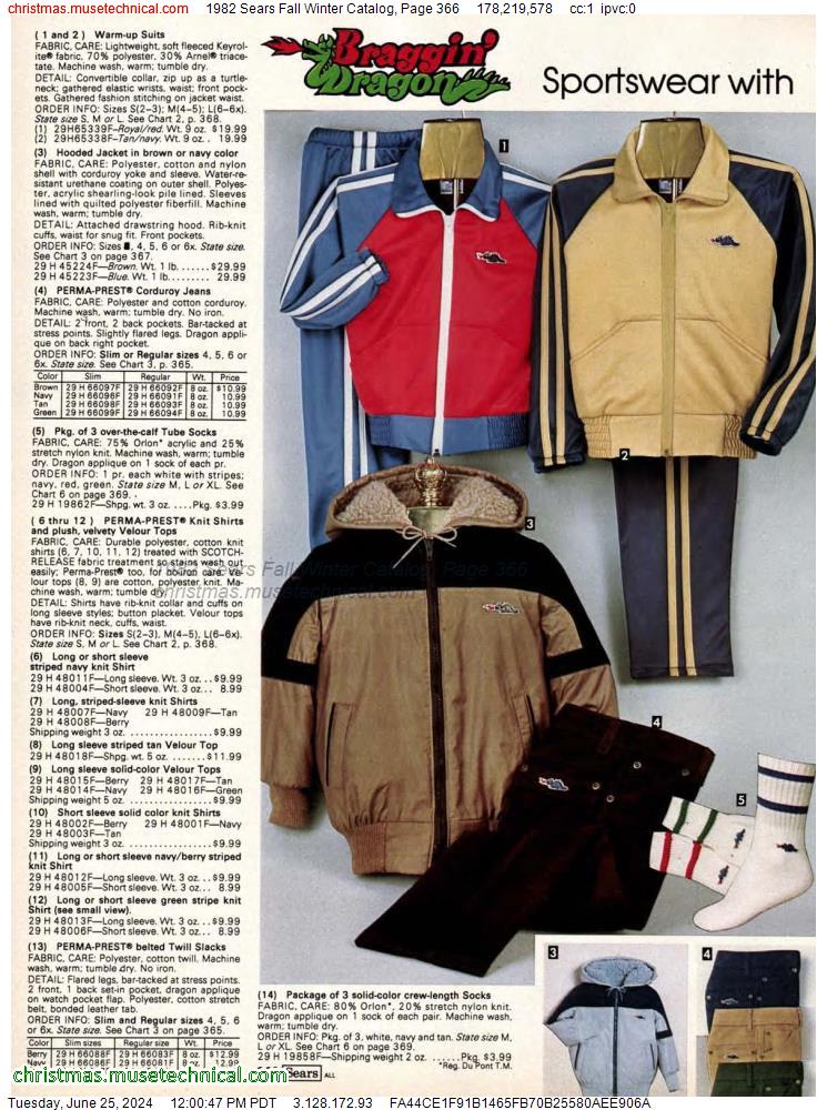 1982 Sears Fall Winter Catalog, Page 366
