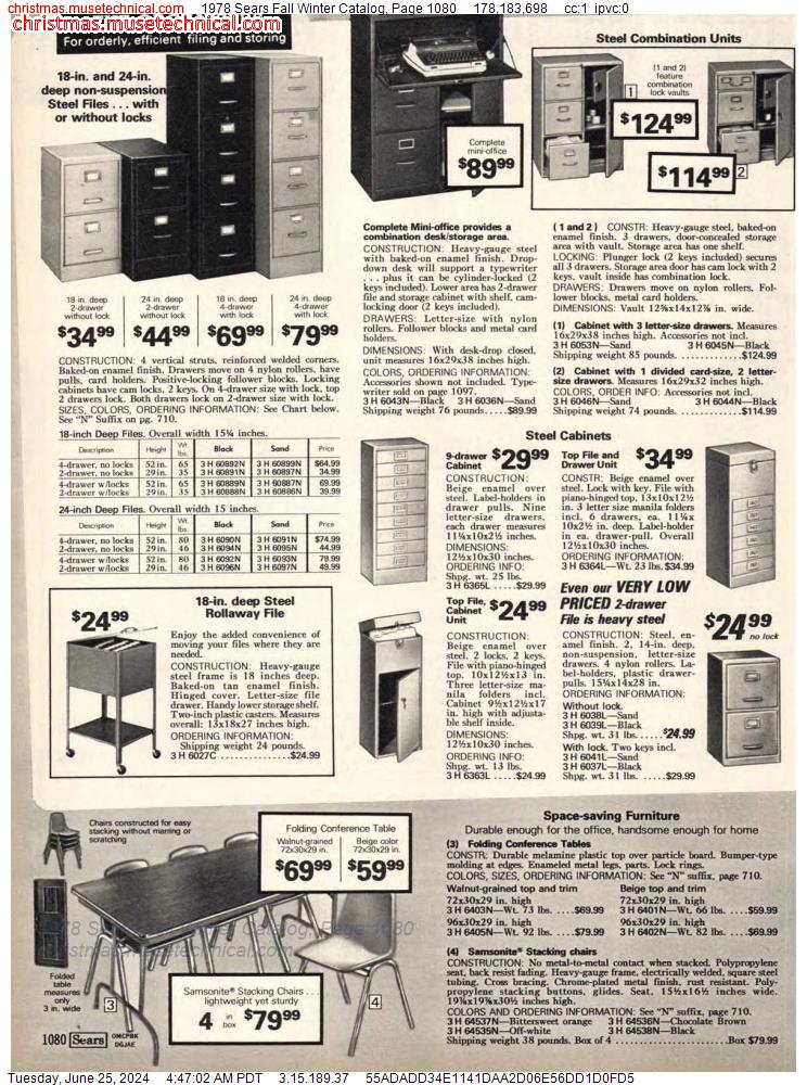 1978 Sears Fall Winter Catalog, Page 1080