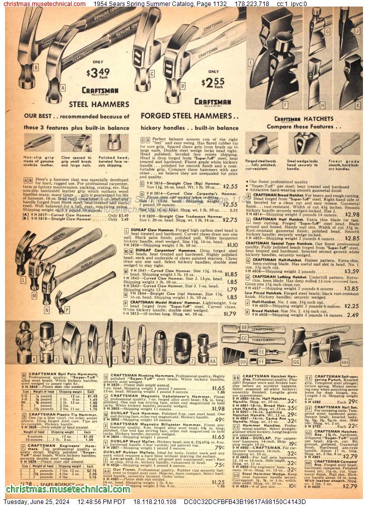 1954 Sears Spring Summer Catalog, Page 1132