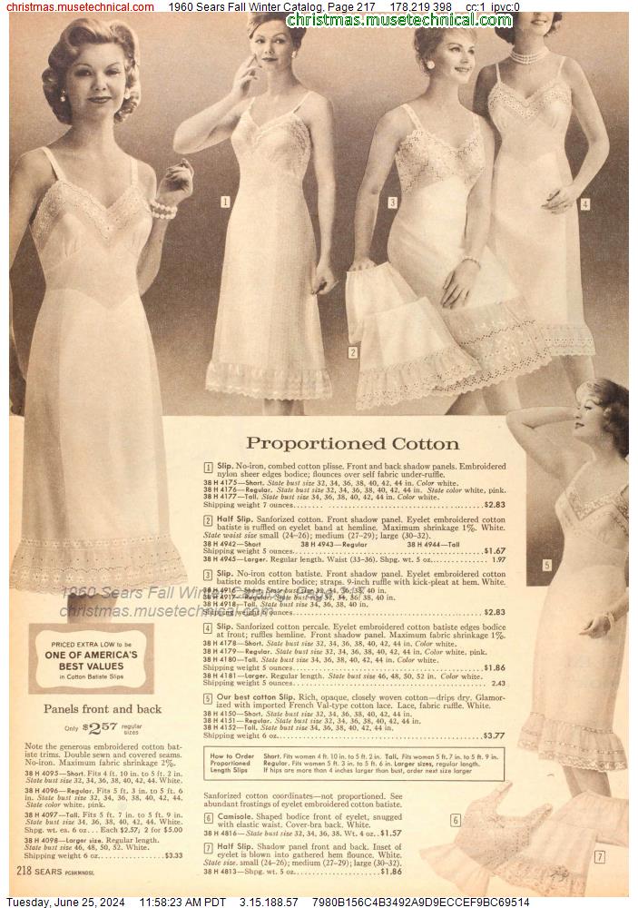 1960 Sears Fall Winter Catalog, Page 217