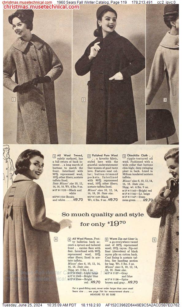 1960 Sears Fall Winter Catalog, Page 119