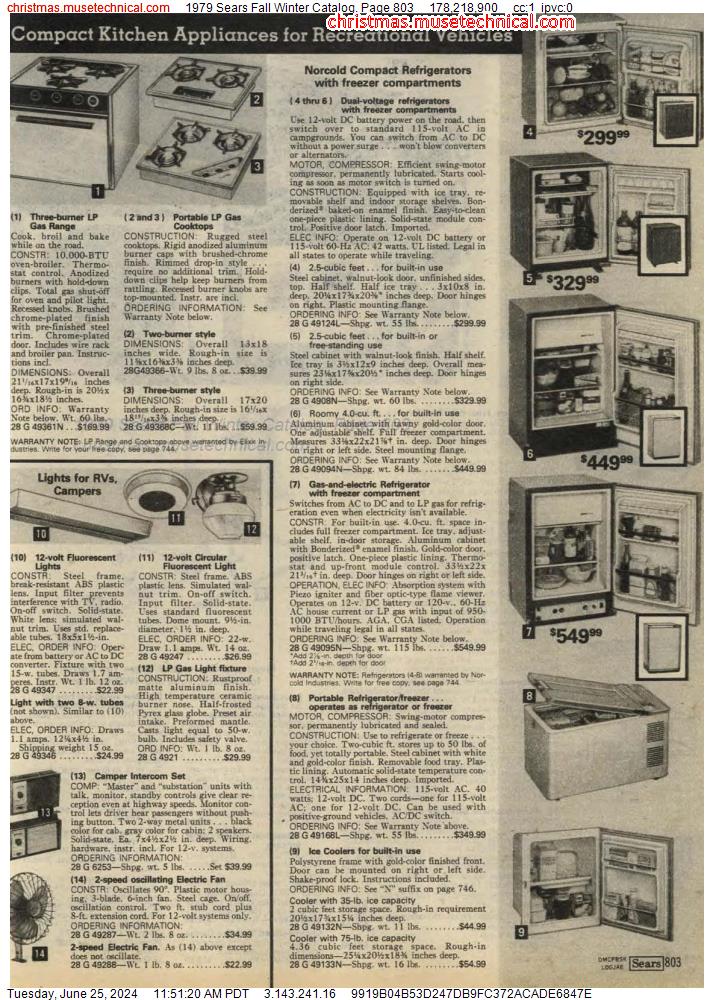 1979 Sears Fall Winter Catalog, Page 803