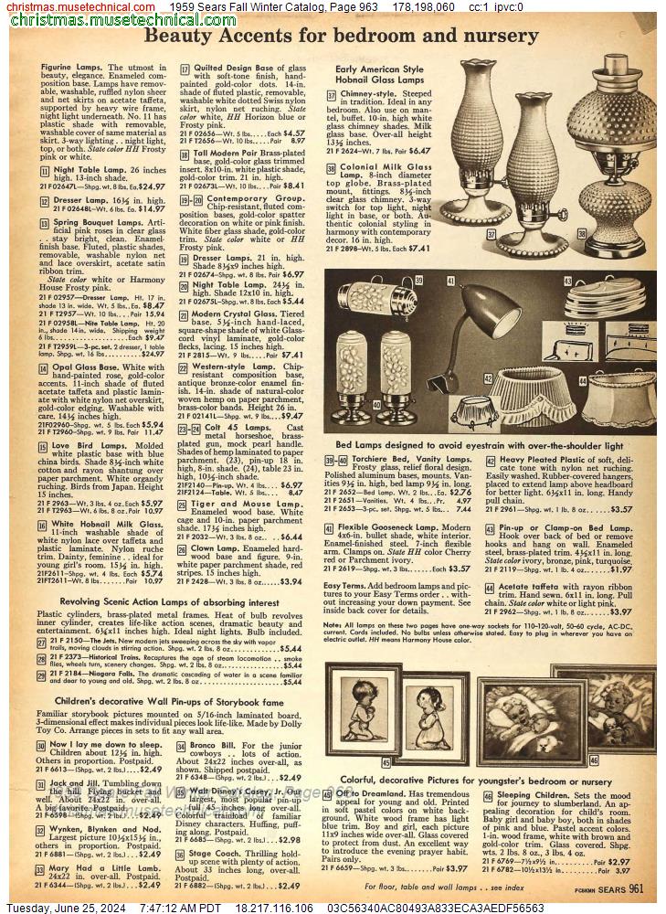 1959 Sears Fall Winter Catalog, Page 963