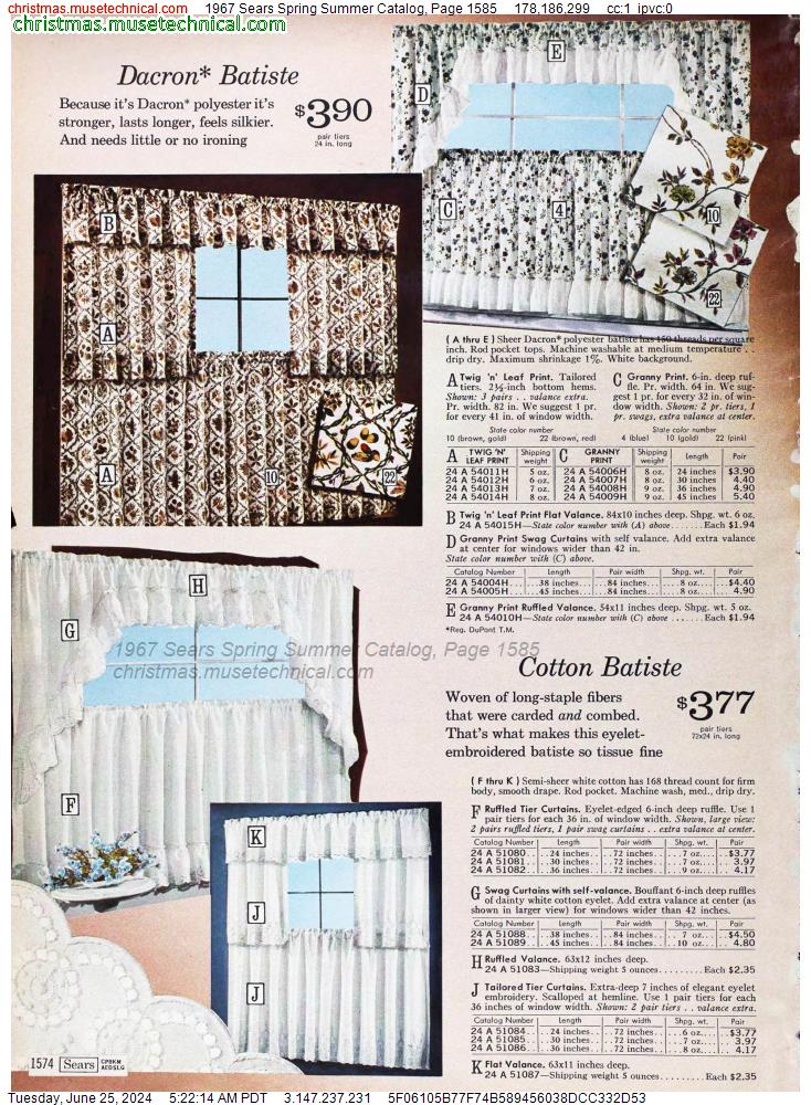 1967 Sears Spring Summer Catalog, Page 1585