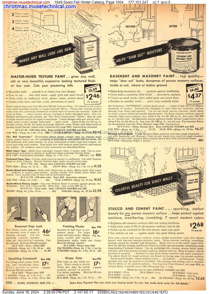 1949 Sears Fall Winter Catalog, Page 1004