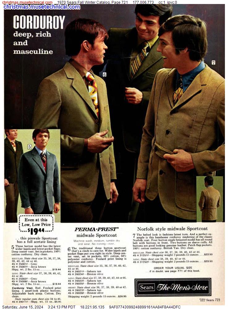 1970 Sears Fall Winter Catalog, Page 721