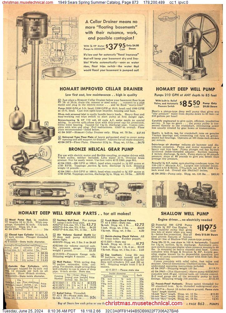 1949 Sears Spring Summer Catalog, Page 873