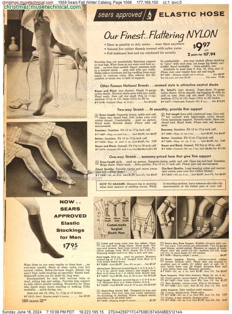 1959 Sears Fall Winter Catalog, Page 1006