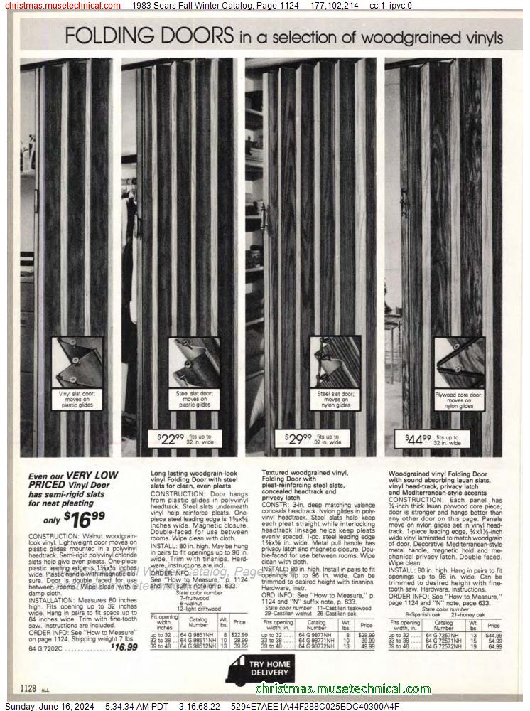 1983 Sears Fall Winter Catalog, Page 1124
