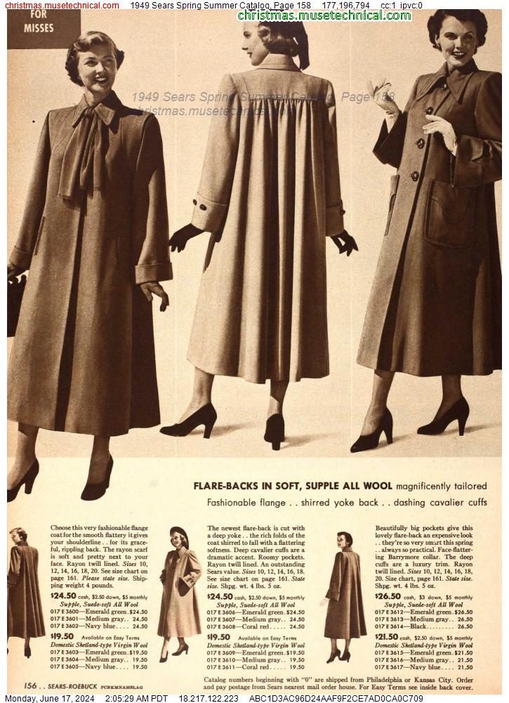 1949 Sears Spring Summer Catalog, Page 158