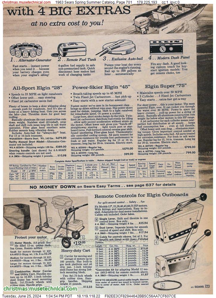 1963 Sears Spring Summer Catalog, Page 701