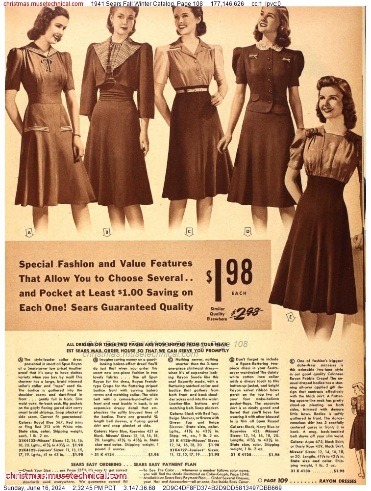 1941 Sears Fall Winter Catalog, Page 108