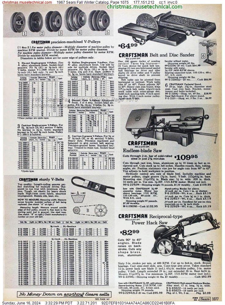 1967 Sears Fall Winter Catalog, Page 1075