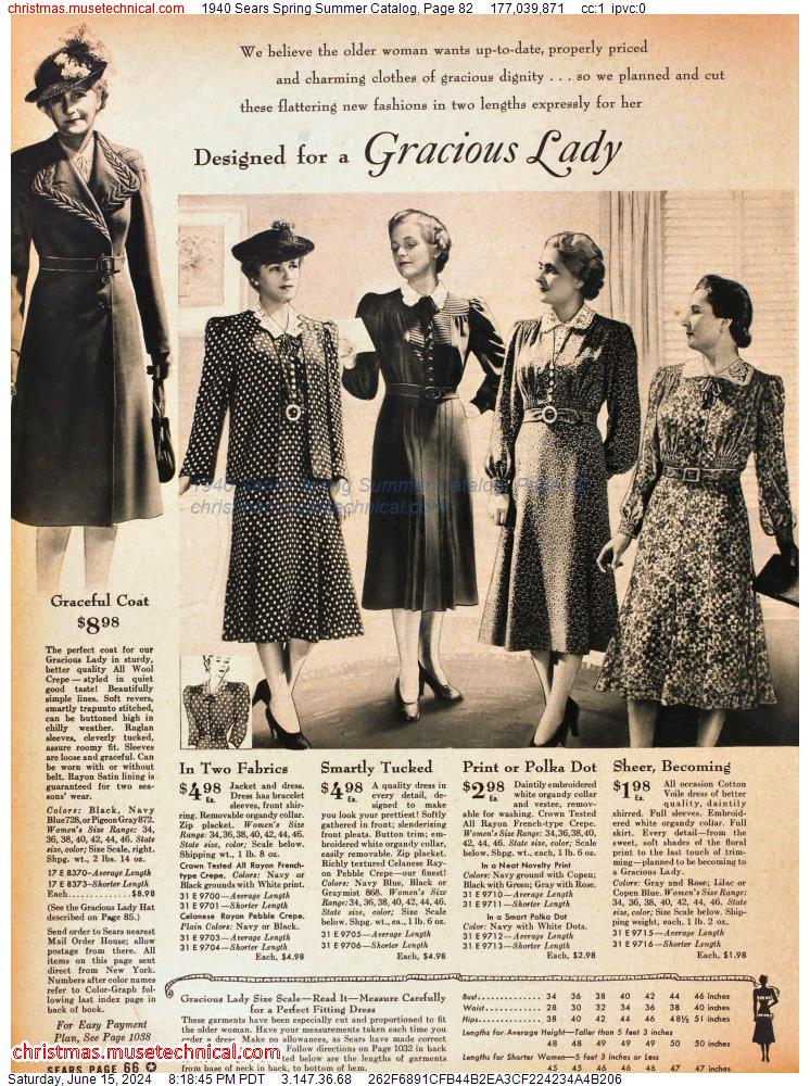 1940 Sears Spring Summer Catalog, Page 82