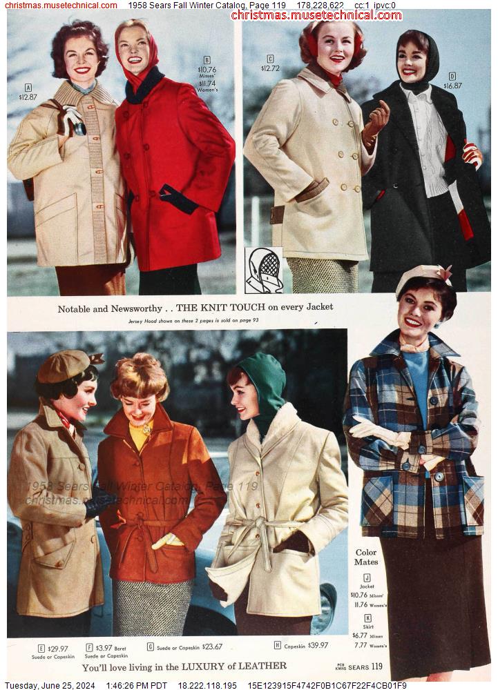 1958 Sears Fall Winter Catalog, Page 119