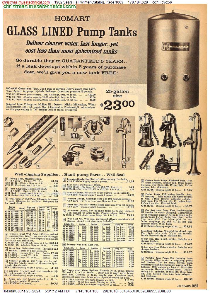 1962 Sears Fall Winter Catalog, Page 1063
