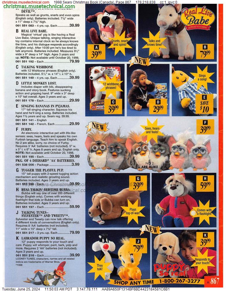 1998 Sears Christmas Book (Canada), Page 867