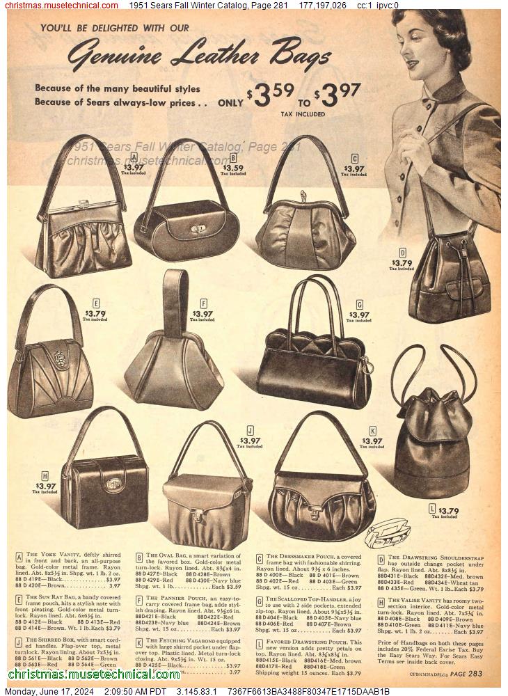 1951 Sears Fall Winter Catalog, Page 281