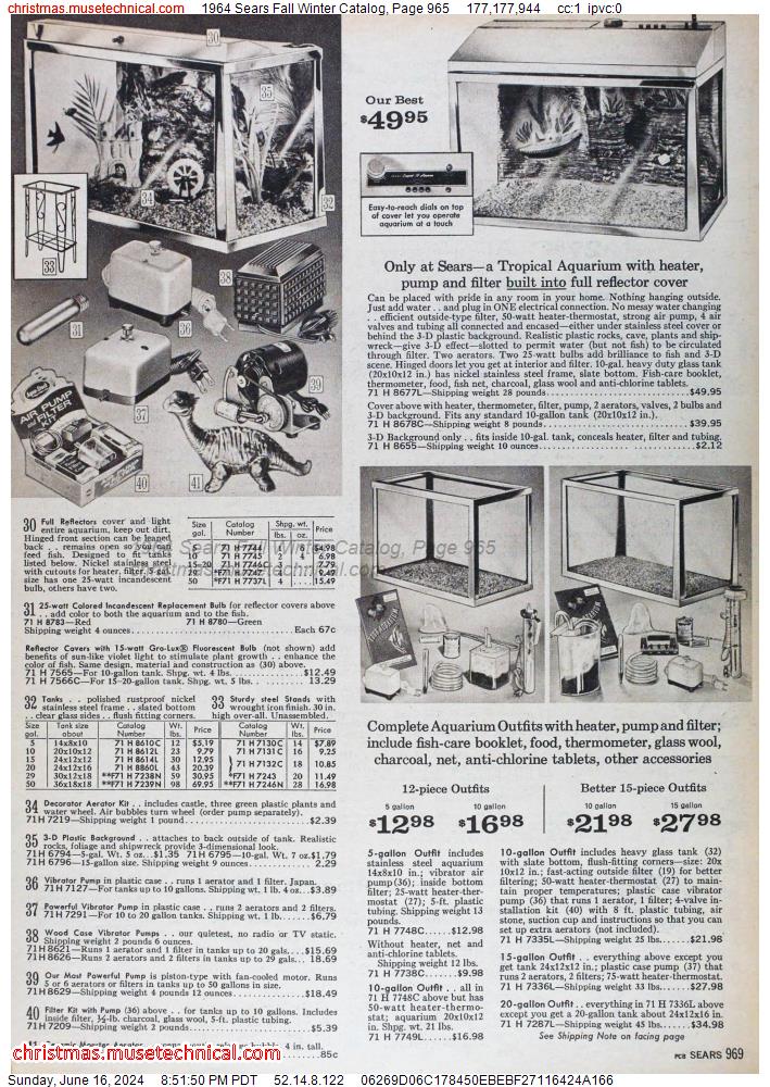 1964 Sears Fall Winter Catalog, Page 965