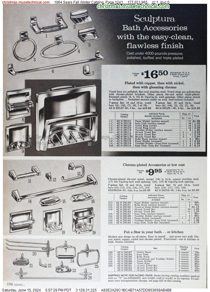 1964 Sears Fall Winter Catalog, Page 1241
