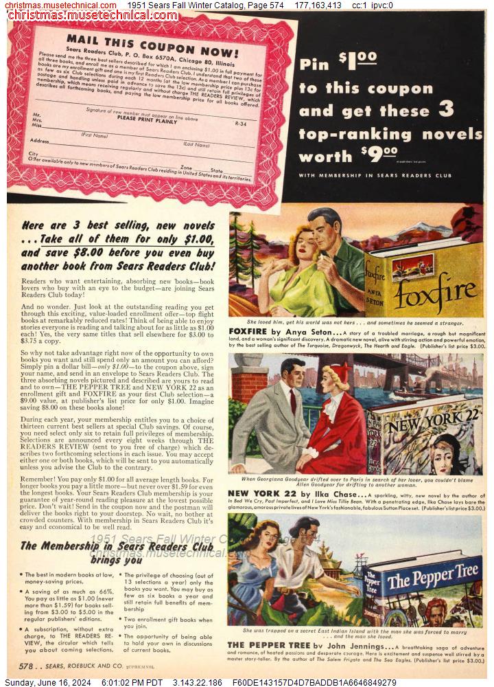 1951 Sears Fall Winter Catalog, Page 574