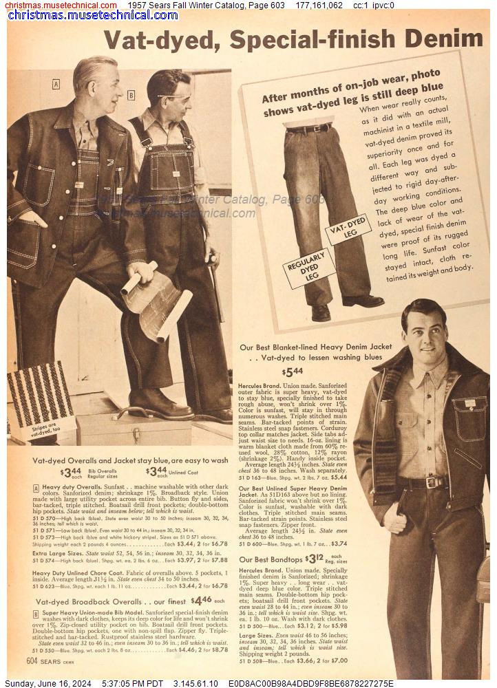 1957 Sears Fall Winter Catalog, Page 603
