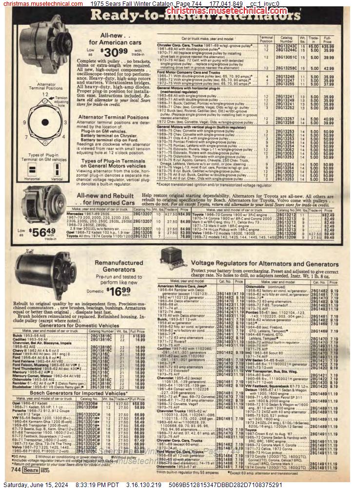 1975 Sears Fall Winter Catalog, Page 744