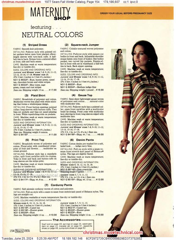 1977 Sears Fall Winter Catalog, Page 154