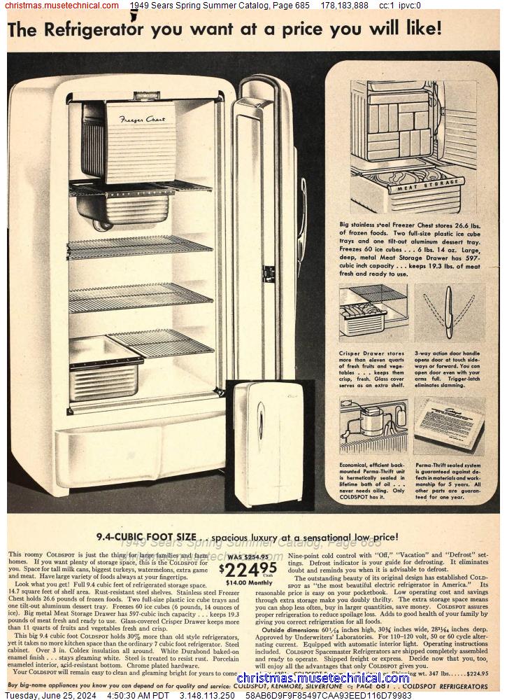 1949 Sears Spring Summer Catalog, Page 685