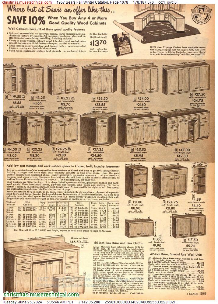 1957 Sears Fall Winter Catalog, Page 1078
