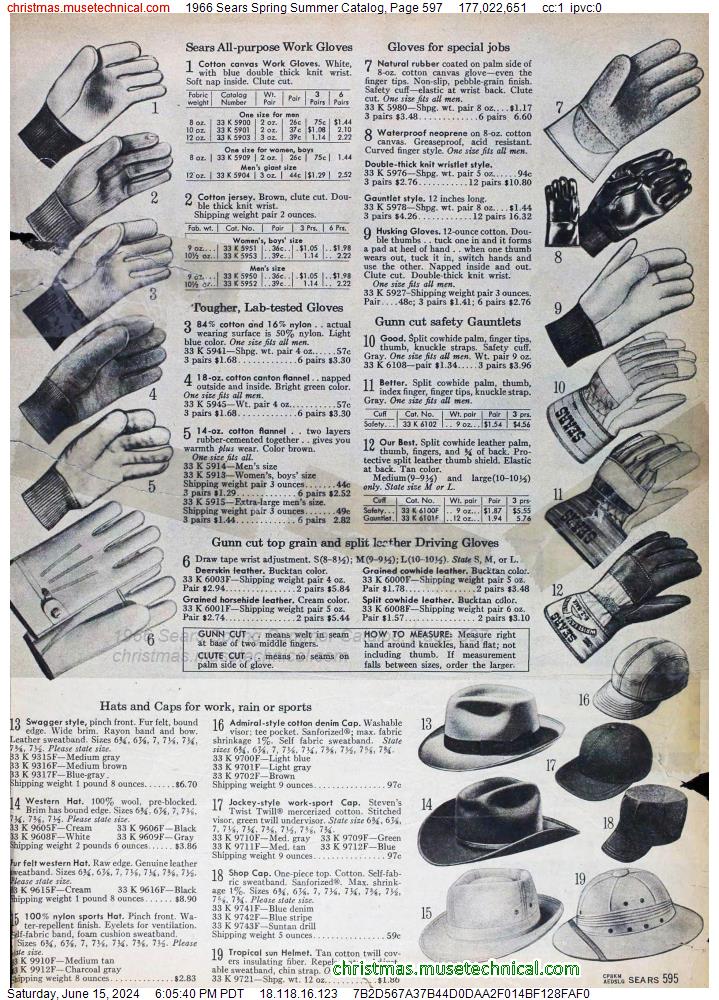 1966 Sears Spring Summer Catalog, Page 597
