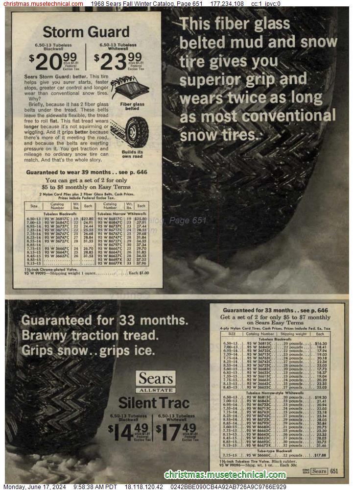 1968 Sears Fall Winter Catalog, Page 651