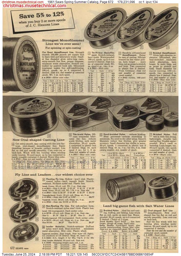 1961 Sears Spring Summer Catalog, Page 672